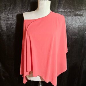 Coral Flowy Blouse – Cape Sleeve Tunic Top, Year-Round Wardrobe Essential
